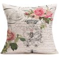 thumbnail image 2 of Throw Pillow Cover Cotton Linen Vintage Bee Flower with Lettering Decorative Pillow Case Home Sofa Cushion Cover Square 18x18 Inches Set of 2 Pillowslip (Bee Flower), 2 of 5