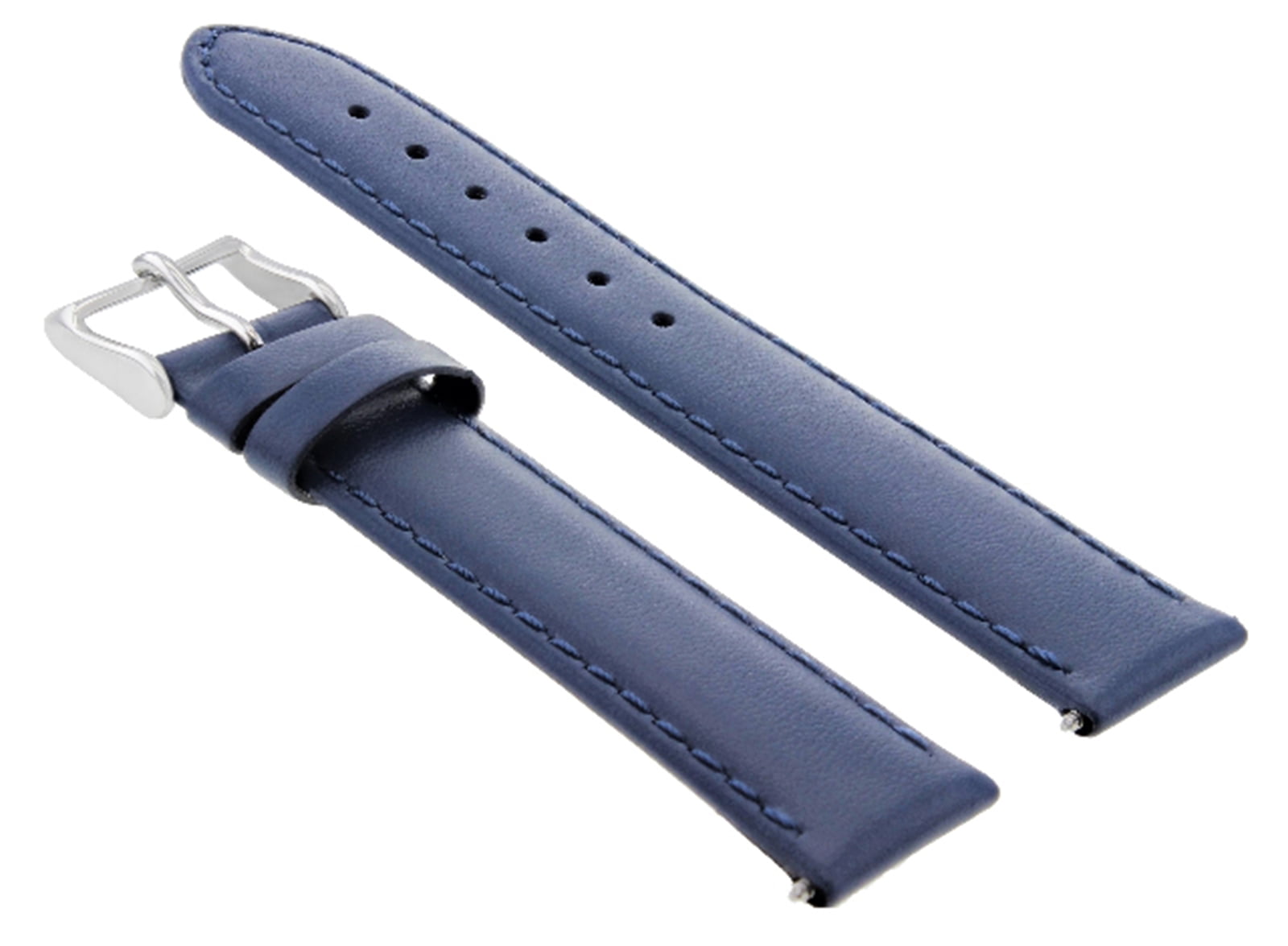 19MM GENUINE LEATHER WATCH BAND SMOOTH STRAP FOR SEIKO 5 7S26-3160 WATCH  BLUE 