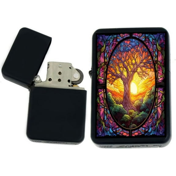 Tree of Life, Sunset - Unique Collectible s Infinity Color UV Black Matt Windproof Lighters! (TF-16) - Christmas, Halloween & Valentines Day Gift