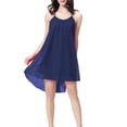 thumbnail image 2 of Rciityk Women's Summer Nightgowns Dress Fashion Backless Straps Knee High Sleep Dress Casual Loose Fits Round Neck Pleated Flowy Chiffon House Dress, 2 of 3