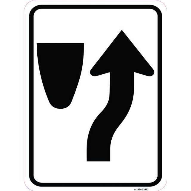 SignMission A-1824-23892 18 x 24 in. Aluminum Sign - Keep Right with Graphic Only