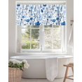 thumbnail image 4 of Spring Floral Valances for Windows, Watercolor Blue Flower Rod Pocket Kitchen Window Curtain Valance, Blue Leaves Botanical Window Treatment Valance Curtains for Kitchen Living Room Bathroom, 54"x18", 4 of 6