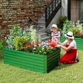 thumbnail image 5 of Raised Garden Bed, 2PCS 6x3x2ft Metal Outdoor Planter Box for Vegetables, Flowers, Herbs, Green, 5 of 7