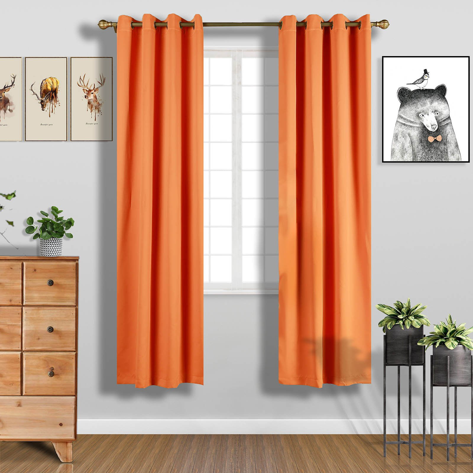 Coral Blackout Curtains | 2 Packs | 52 x 96 Inch Grommet Curtains