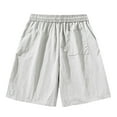 thumbnail image 3 of AherBiu Mens Shorts Casual Drawstring Stretch Waist Lightweight Summer Beach Shorts with Pockets, 3 of 3