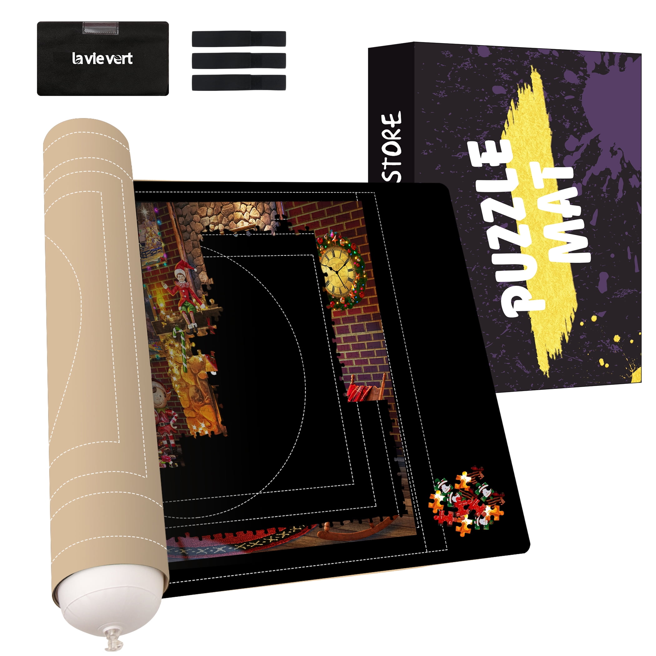 Lavievert Neoprene Doublesided Jigsaw Puzzle Roll Mat for up to 1500