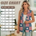 thumbnail image 6 of Psesaysky Women's Sleeveless Blazer Vest American Flag Plaid Print Open Front Casual Warm Suit Blazer V-Neck Lapel Outerwear Vests, Size 2XL, 6 of 6