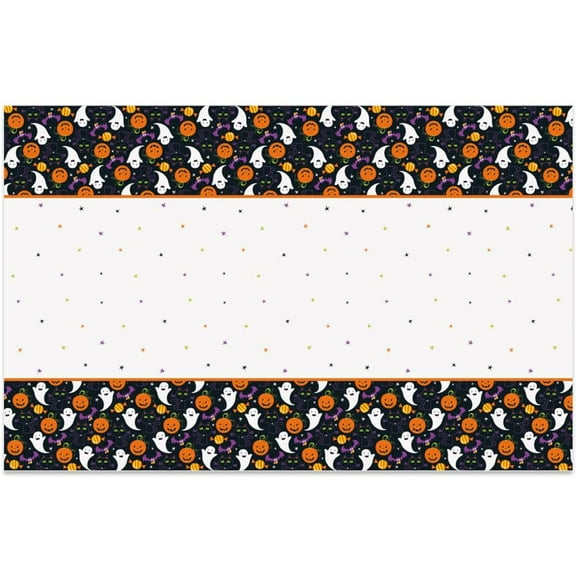 Cat & Pumpkin Rectangular Plastic Tablecover - 1 Pc