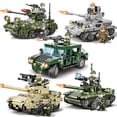 thumbnail image 1 of Bloques de construcción ensamblados con partículas pequeñas, vehículo blindado militar, tanque, traje de juguete para niño, 1 of 2
