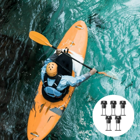 CIMAXIC Drain Plug Kayak 5Pcs 2.2x1x0.9In Tapered Black Nylon