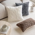 thumbnail image 4 of SUSIELADY Throw Pillow Covers 20x12 Inch Set of 2 – Leaf Pattern Plush Decorative Pillowcases for Couch Bed Sofa Farmhouse Spring Summer Decor, Dark Gray, 4 of 5