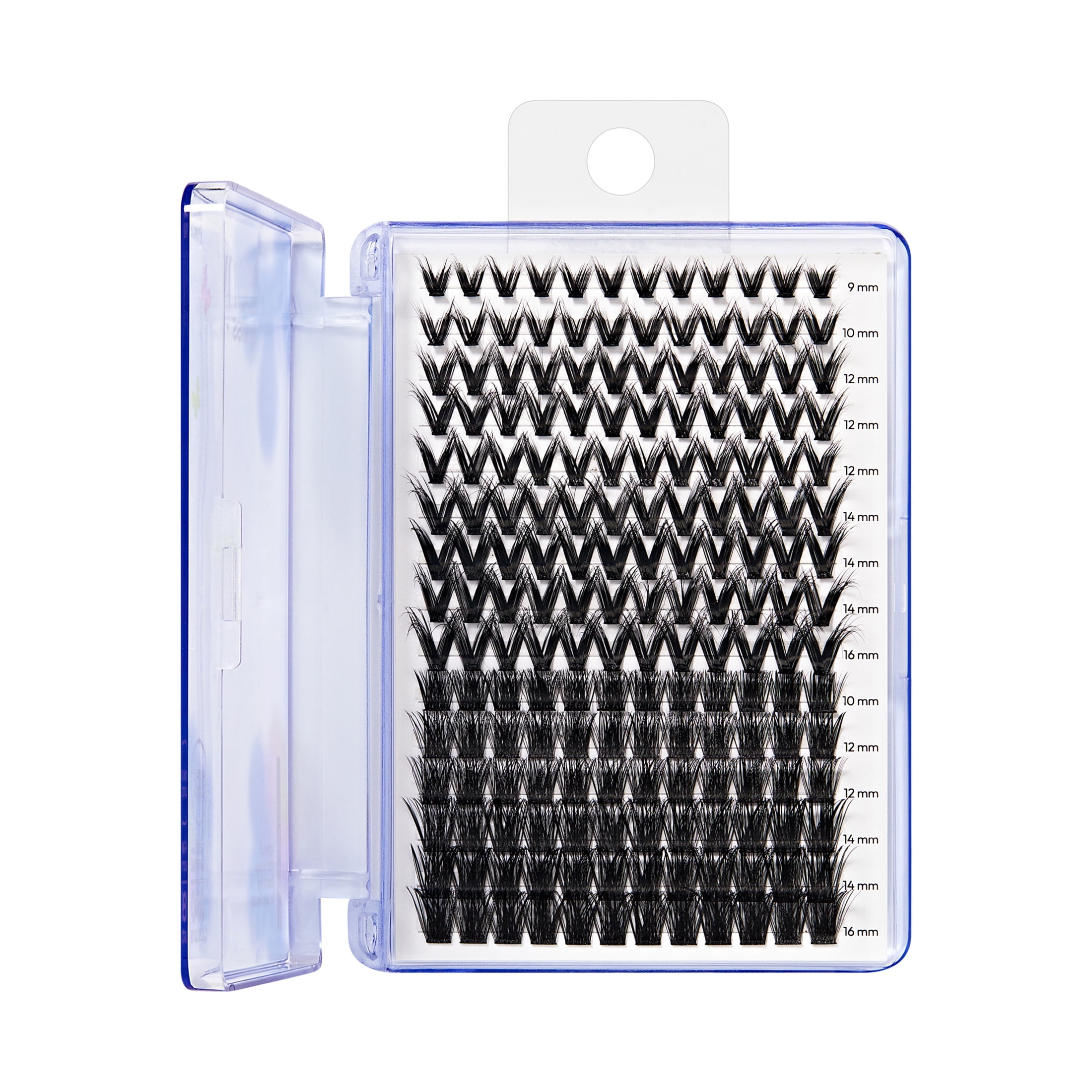 Kiss Peony False Eyelashes, Lash Extension Kit, 9mm-16mm, 180 Lash Clusters - Moonlit Bloom