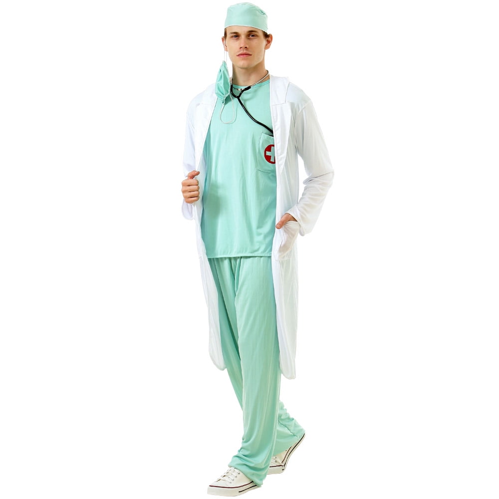Adult Men Hospital Doctor Scrubs Medical Halloween Costume