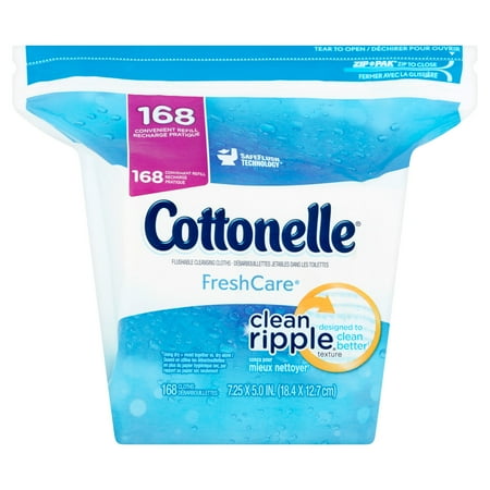 Cottonelle Wipes, 168 Count, FreshCare Flushable Cleansing Cloths