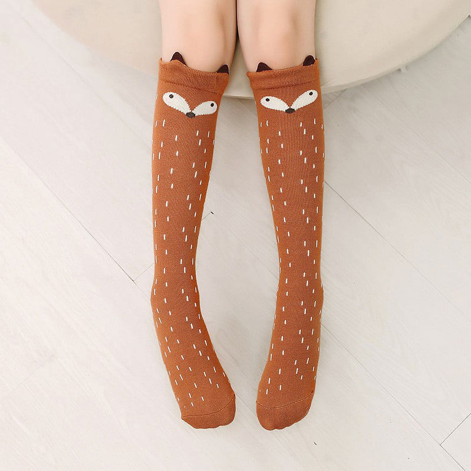 Girls Socks,1Pair Cartoon Kids Socks Girls long Socks Cotton Knee High Leg  Warmers Socks Long Tube Princess Children's Knee Socks Kid Dance Sock 