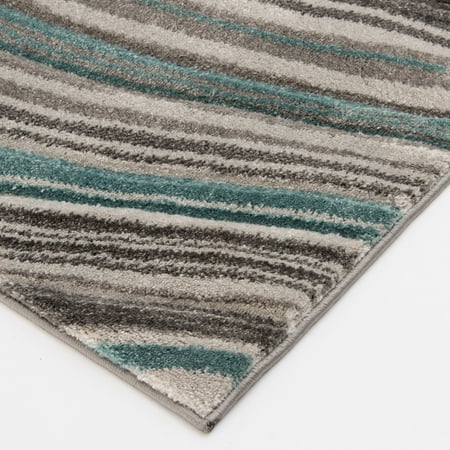 Better Homes & Gardens Waves Indoor Area Rug, Teal, 5' x 7' - Walmart