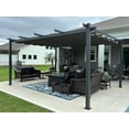thumbnail image 3 of PURPLE LEAF Pergola 12' X 16’ Outdoor Retractable Pergola with Weather-Resistant Canopy Aluminum Garden Pergola Patio Grill Gazebo for Garden Yard Gazebo, Gray, 3 of 13