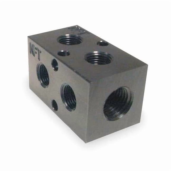 Pneumadyne Manifold,BLK,Alum,2Outlets,2.13"L M20-250-2-90