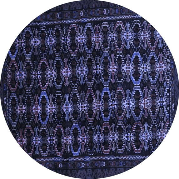 Ahgly Company Indoor Round Persian Blue Traditional Area Rugs, 4' Round