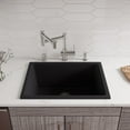 thumbnail image 3 of Black Matte 24" x 18" Fireclay Undermount / Drop In Fireclay Kitchen Sink, 3 of 9
