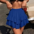 thumbnail image 2 of JYnXIANTI Womens Mini Skirts Casual Boho Ruffle Tiered Skirts Flowy Soft High Waisted Golf Tennis Skirts Summer Clothes, 2 of 7