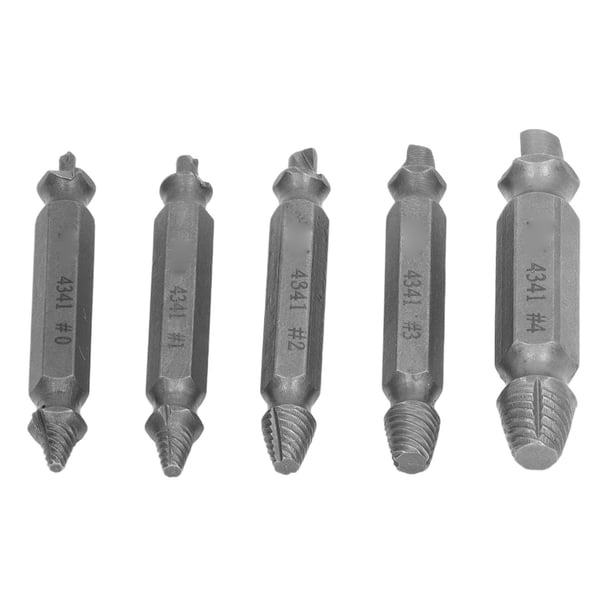Juego de extractores de tornillos, extractor de tornillos de 5 piezas, herramienta de extracción de tornillos alta, extractor de tornillos, acabado de lujo