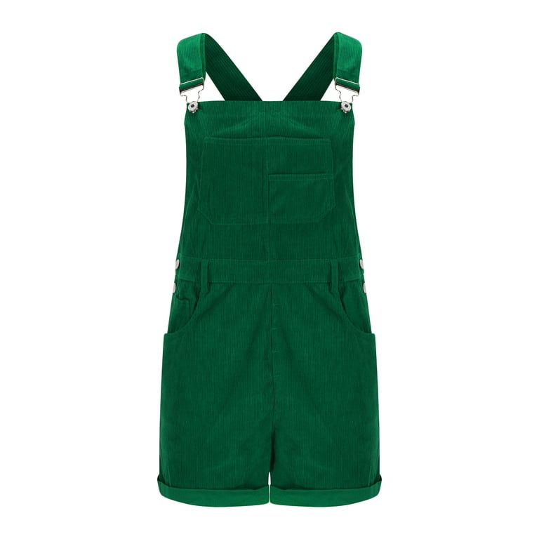 サロペット・オーバーオール・オールインワン Yarmo 19AW CORDUROY SLEEVELESS OVERALLS Womens Corduroy ShortS Overalls Romper Adjustable Straps
