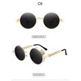 thumbnail image 2 of Vintage Gothic Steampunk Round Sunglasses Men Women Shade Round Lens Metal Frame, 2 of 2