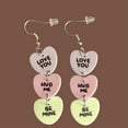 thumbnail image 4 of Valentine's Gift 2pcs Lightweight Acrylic Love Heart Earrings Fashioanble Ear Hooks Ear Dangler, 4 of 9