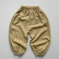 thumbnail image 2 of Boys' Pants Child Toddler Summer Casual Pants Solid Lightweight Thin Breathable Solid Joggers Baby Pants Yellow 6 Months-12 Months, 2 of 5