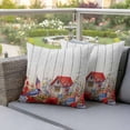 thumbnail image 4 of American Flag Pillow Covers 2 Pack Watercolor Floral Pentagram Birdhouse Wood Grain Pillowcase Waterproof Outdoor Throw Pillow Cover for Patio Garden Square Cushion 24”x24”, 4 of 9