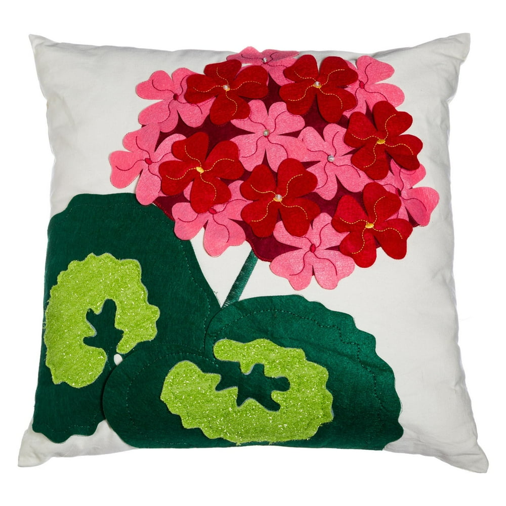 Evergreen Enterprises Felt Geranium Outdoor Pillow
