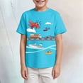 thumbnail image 2 of Duqingm Boy T Shirt Boys Cotton Short Sleeve T-shirt Tee Shirt Top Sky Blue,7-8 Years, 2 of 4