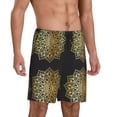 thumbnail image 2 of Fotbe Gold Mandala Pantalones Cortos de Pijama para Hombre, Ropa de Dormir, Pantalones de Pijama Cortos para Hombre-XX-Large, 2 of 6