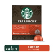Starbucks By Nespresso Vertuo Coffee Capsules, Single-Origin Colombia, Medium Roast Nespresso Espresso Pods, 1 Box (8 Pods)
