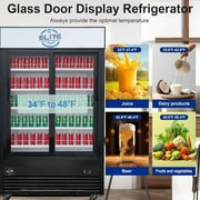 NSF 48 in. Sliding Door Commercial Refrigerator 32 Cu.Ft. Tempered Glass Merchandiser Refrigerator, Disaplay Cooler