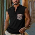 thumbnail image 2 of BRGZLK Men's Tank Tops Casual Fashion Sports Print Undershirts Summer Sleeveless Workout Gym Shirts with Button Up Pocket, 2 of 7