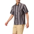 thumbnail image 4 of Lars Amadeus Men's Casual Summer Beach Short Sleeves Button Down Striped Shirt, 4 of 6