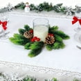 thumbnail image 4 of Portavelas navideños, guirnaldas de flores, adornos para puertas y ventanas, guirnaldas de flores rojas de plástico, colgantes de anillo, adornos para el árbol de Navidad, candelabro de plástico., 4 of 7