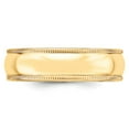 thumbnail image 3 of 14K Yellow Gold Ring Band Wedding Milgrain Standard Half Round, 3 of 4