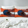 thumbnail image 4 of Erosebridal American Football Bed Sheets Set King Size, Soccer Sports Bedding Sets King Size, Orange Navy, Denver, 4-Piece (Top Sheet, Fitted Sheet, Pillowcase), 4 of 6
