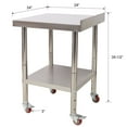 thumbnail image 5 of 24x24x35-1/2 Inch Stainless Steel Prep Table, 440lbs Capacity, Backsplash + Casters, Commercial Workstation, 5 of 5