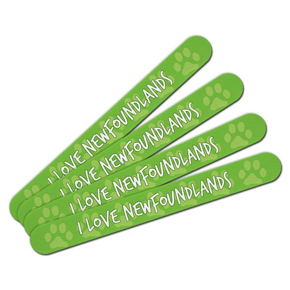 I Love Newfoundlands Double-Sided Nail File Emery Board Set 4 Pack