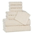 thumbnail image 2 of Superior Mika Smart Twist Cotton Medium Weight 8 Piece Towel Set, Quick Dry Towels, Ivory, 2 of 10