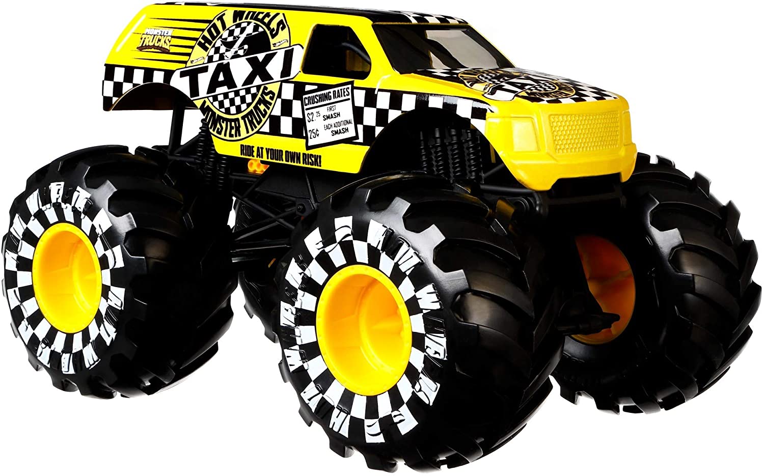 HHHC Monster Truck 124 Scale Taxi Vehicle with Giant Wheels for Kids