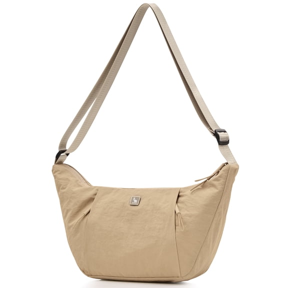 OIWAS Sling Bag Lightweight Nylon Crossbody Crescent Hobo Bag for Women Khaki