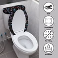 thumbnail image 3 of HELLHERO Colored Paw Print Patterns 2 Piece Set Toilet Lid Covers Set Fits All Toilet Shapes Elastic Fabric, Soft, Bathroom Home, 3 of 8