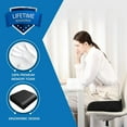 thumbnail image 4 of Extra Thick Large Seat Cushion with Extra Cover, Gel Memory Foam Cushion with Carry Handle Non Slip Bottom, Pain Relief Coccyx Cushion for Office Chair, 19''x17.5''x4'' (Black Cover), 4 of 14