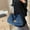 Dark Blue, variant on Cowboy One Shoulder Jeans Women's Cowboy Wallet Cowboy Handbag Fashion Large Capacity Handbag Chain Belt