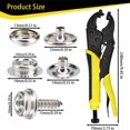thumbnail image 4 of EIGTHTAIL Heavy Duty Snap Fastener Tool Kit  Adjustable Handheld Snap Pliers with 25 Sets 3/5 Inch 15mm Metal Snap Buttons for Clothes  Snaps for Fabric  Leather  Boat Covers  Repairing C, 4 of 7